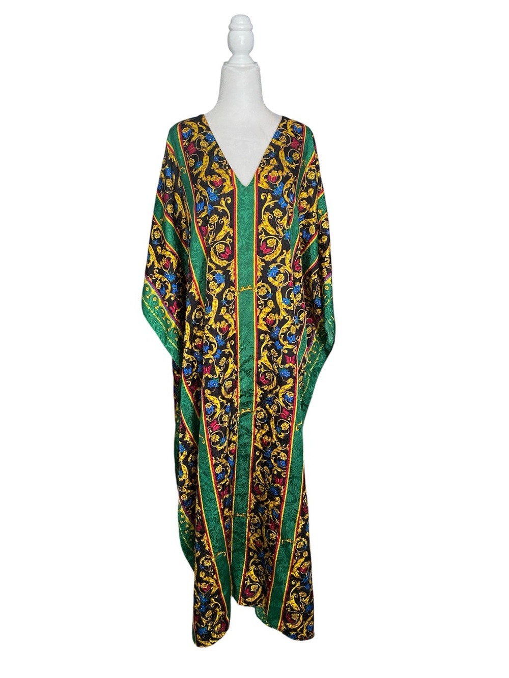 Windsor Vintage  Green & Black Printed Caftan